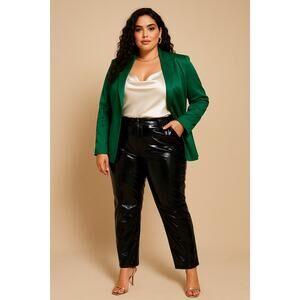 Good American “Good Straight” Black Patent Faux-Leather Pants – Size 18